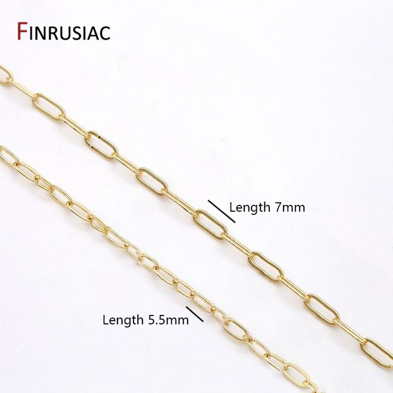 

2 Types 14K Gold Plated Oval Cable Chains DIY Jewelry Making Accessories Handmade DIY Bracelets Necklace Chain Fittings 5.5 mm-1 meter