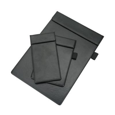 A4/M/S Black Leather Magnetic Folding Clipboard Folder Conference Compatible Filing Product