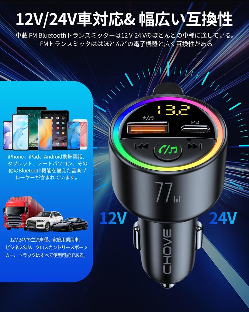PD65W FM Transmitter, Bluetooth 5.4, Car FM Transmitter, Popular PD65W + USB12W, Rapid Charging,