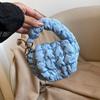 Quilted Cloud Pleated Coin Purse Solid Color Bag Pendant Fashion Card Bag  Travel