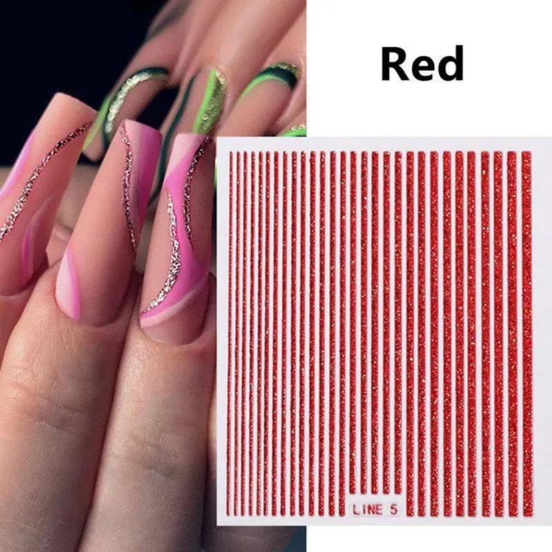 1 Sheet DIY Lines Nail Stickers Nails Art Manicure Decor Sticker Decal