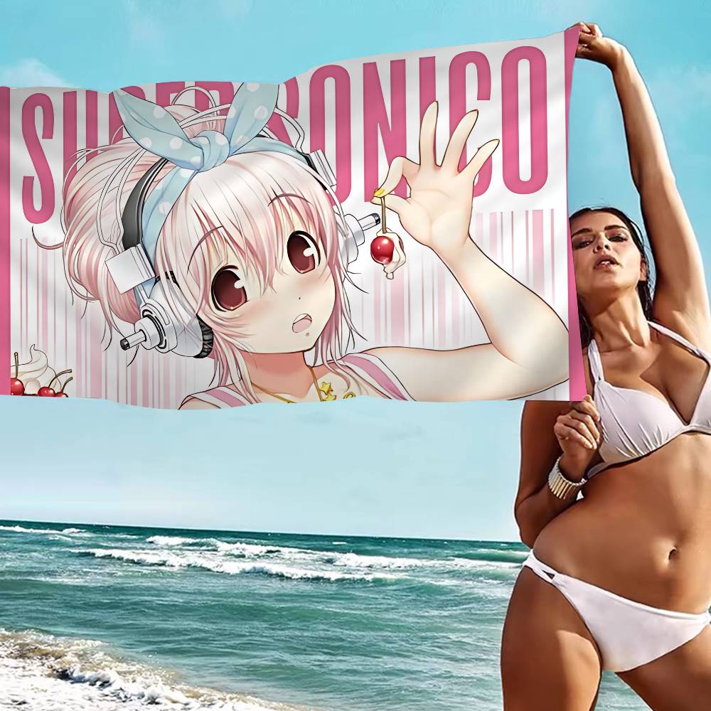 Super Sonico Manga Anime Big Microfiber Beach Towels Quick Dry Towel Sand Beach Towels Pool Towel for Travel Swim Pool Yoga