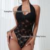 Patchwork Lace Underwire Bodysuit - Slimming & Figure-Flattering with Lace-Up Design