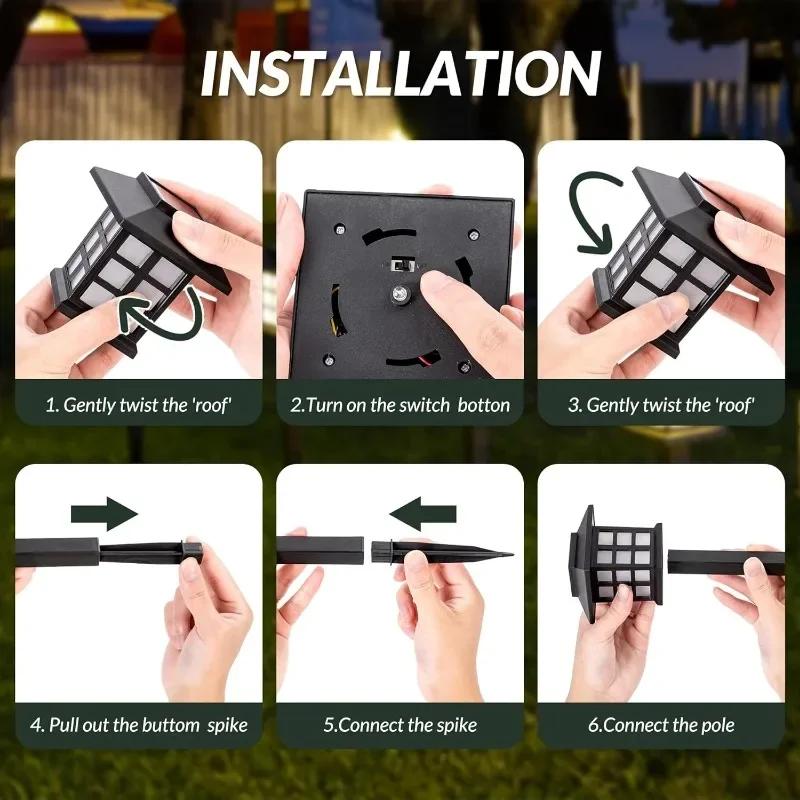 Solar LED Wegleuchten Rasenlampe Außen Solarleuchte Dekoration für Garten/Hof/Landschaft/Terrasse/Auffahrt/Gehweg Beleuchtung