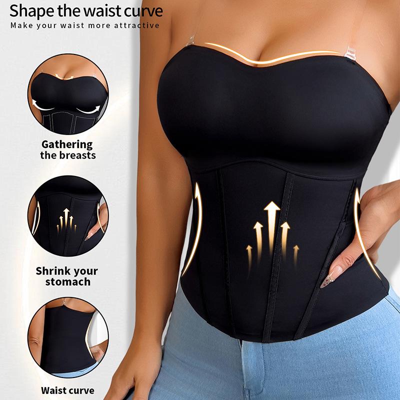 Cross-border European & American Sexy Off-Shoulder Fishbone Corset Slimming Vest