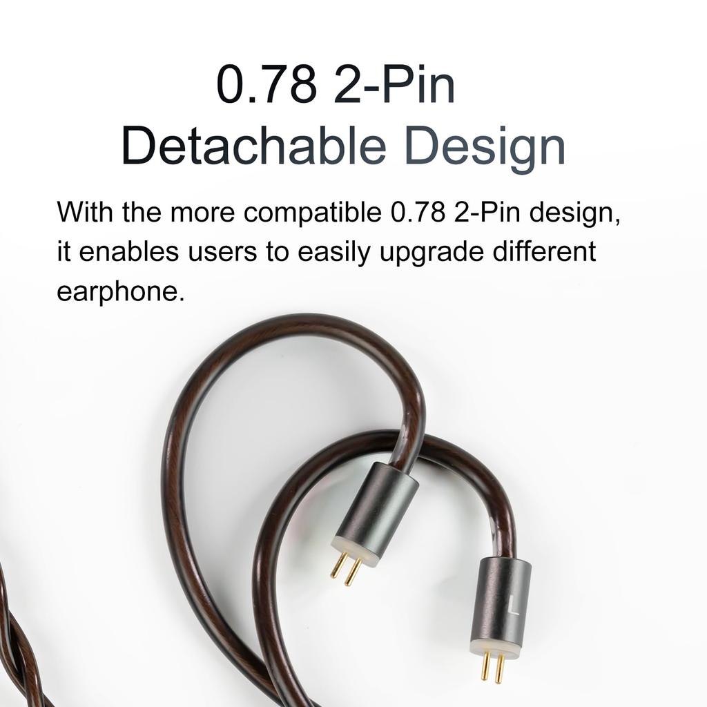 HiBy Cu4 Balanced Earphone Cable Coaxial Type4 Wire Locking Plug Jack O.C.C.Litz 2-in-1 4-Pin 3.5mm+4.4mm