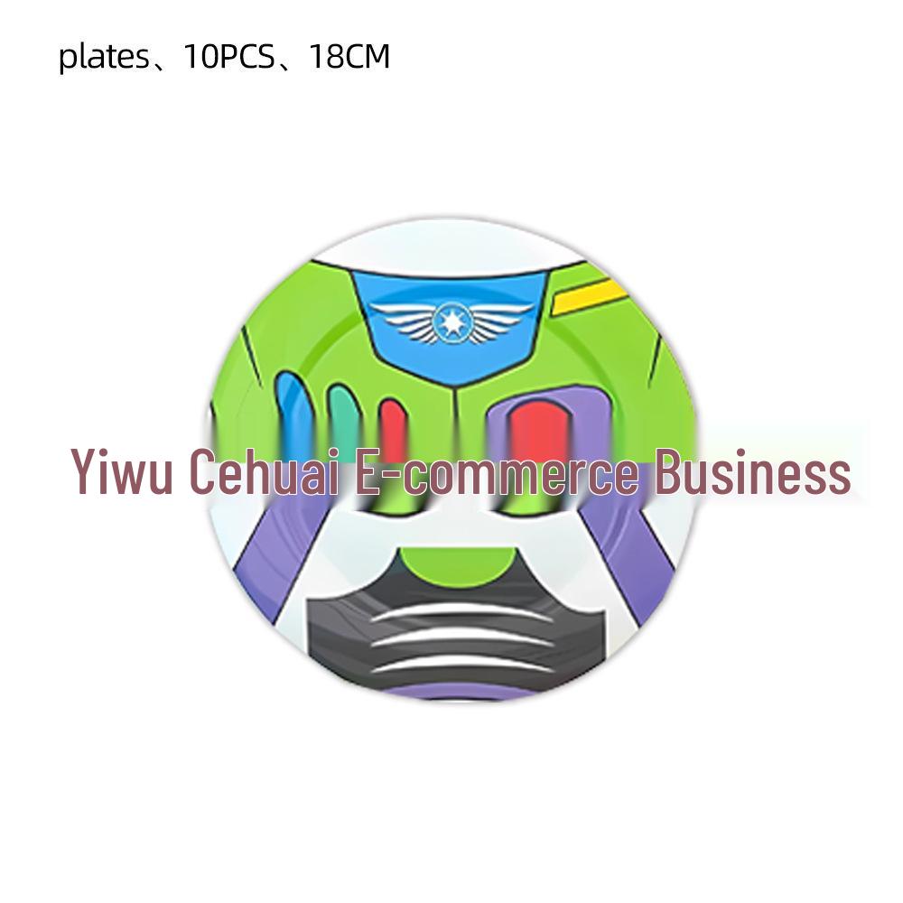 Toy Story Geburtstagsparty Geschirrset: Einwegbecher, Teller, Tischdecke & Dekorationen für Kinder