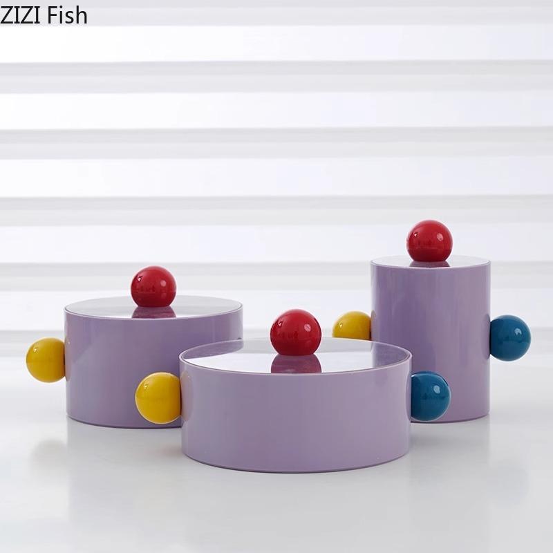 Colorful Dot Decorative Storage Jar Candy Jar Small Objects Jewelry Organizer Box Earring Ring Boxes Cosmetics Container
