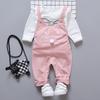 Spring Cartoon Sling Two-Piece Children's Suit for Ages 0-4