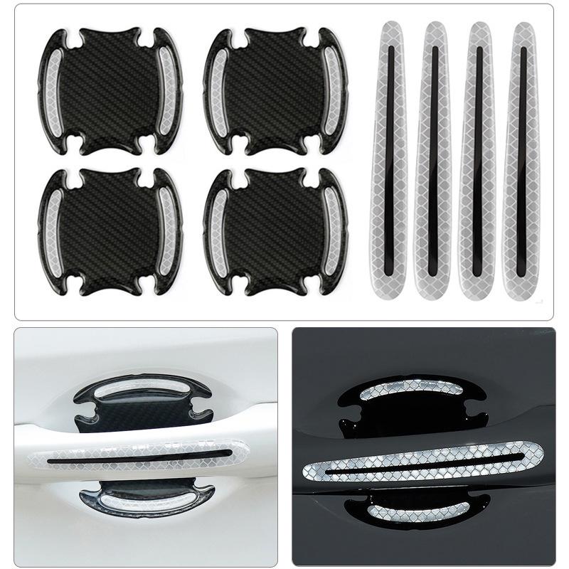 Reflective Carbon Fiber Car Door Handle Protector Strip