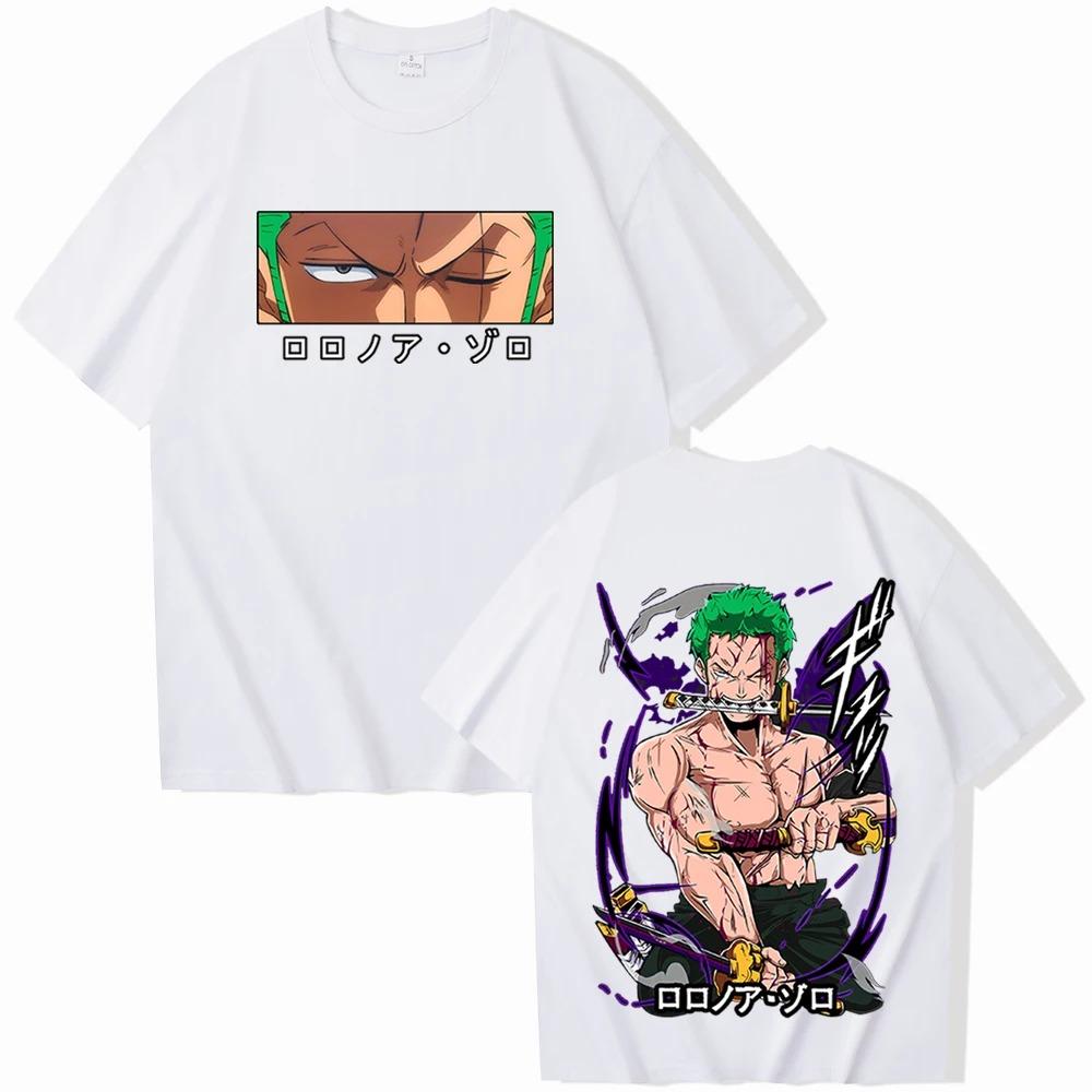 Hot Sale Anime Zoro T Shirt Harajuku Casual O Neck Short Sleeve Tee Streetwear Tops For Men Women