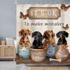 Funny Dachshund Dogs Shower Curtain Kids Boys Inspirational Motivational Quotes Shower Curtain Bathroom Set Cute Animal Puppy