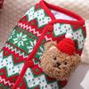 3D Bear Design Christmas Pet Knitted Vest Thickened Warm Dog Vest Jacket  Daily Wear