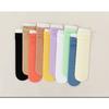 5 pairs of socks women's summer thin mid-calf black and white wooden ear edge solid colour ice ice socks velvet stacking socks