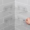 2 PCS Transparent Corner Shelf Wall Mounted Shower Storage Rack Corner Shower Shelf  Dorm Home
