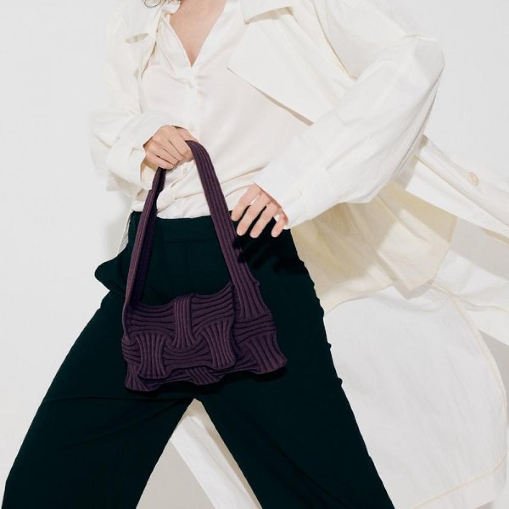 Pleatsmama Bow Flap Bag Deep Purple