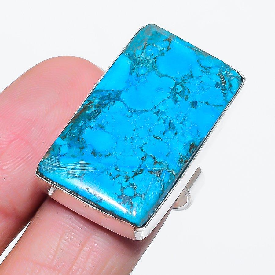 

Natural Tibetan Turquoise Gemstone 925 Sterling Silver Jewelry Ring Size 8 y3R88