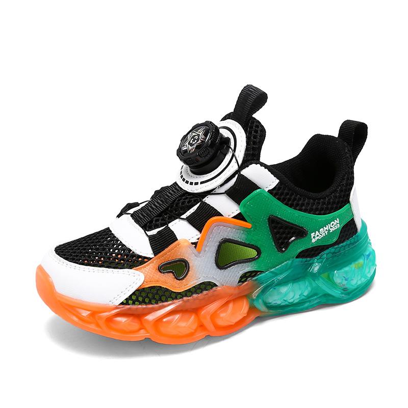 Kids Casual Sneakers Lace-up Running Shoes Children‘s Breathable Knit Soft Bottom Shoes Boys Girls Non-slip Sports Training Shoe