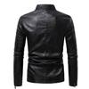 Spring new men's locomotive slim leather jacket youth stand-up collar business casual leather jacket