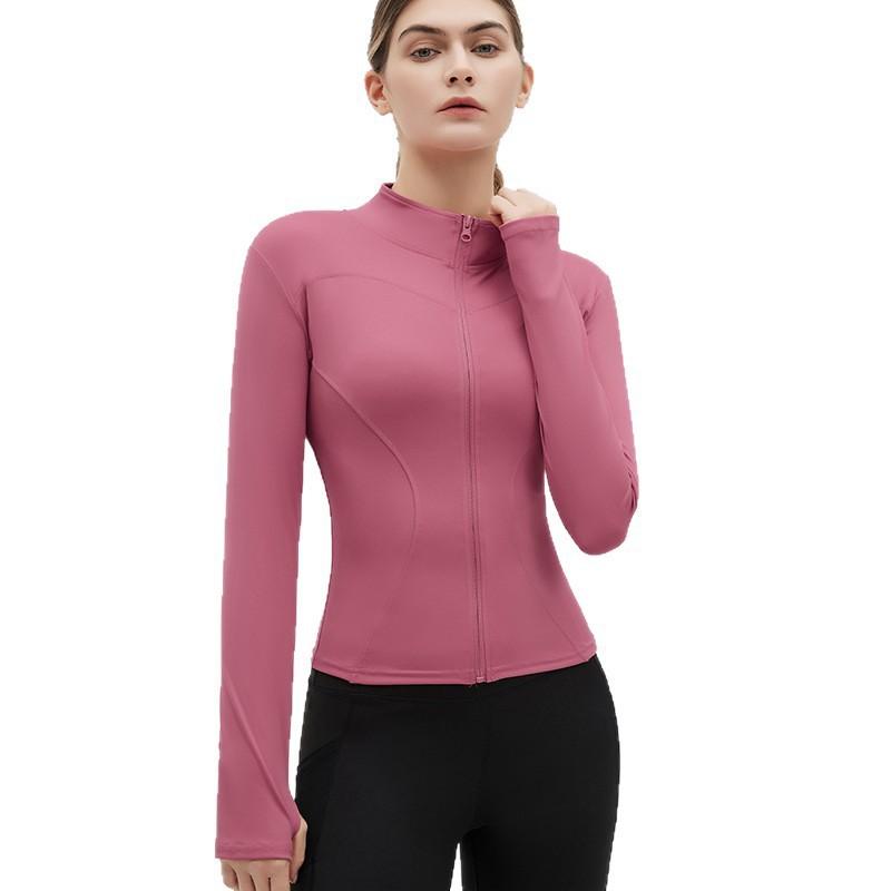 Womens Slim Fit Quick-Dry Yoga Jacket Long Sleeve Running Sport Top Tight Fitness Outerwear