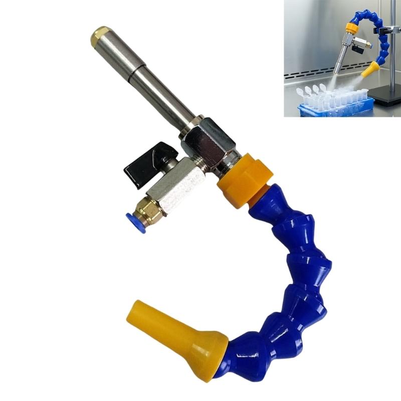 Cold Cooling Tube Assembly with Flexible Nozzle and Side Inlet for Part Handling, Service Use, and Repair Work Support