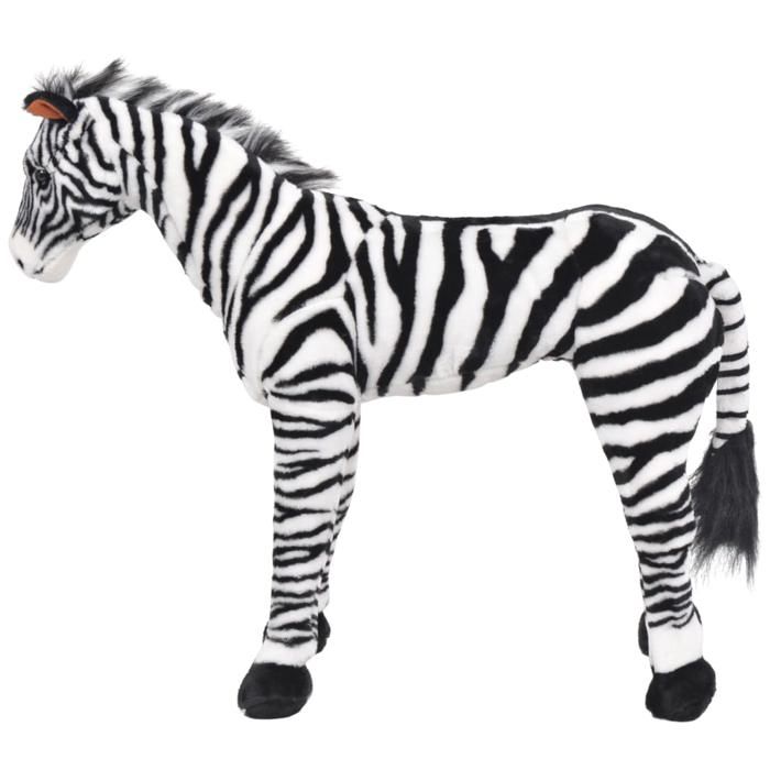 VidaXL Jouet en peluche Zèbre Noir et blanc XXL 91335