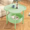 2 Tier Side Table, End Table Side Table Waterproof Small Sofa Coffee, Side Tables Bedroom Indoor Outdoor With Removable Tray For Living Room Bedroom B