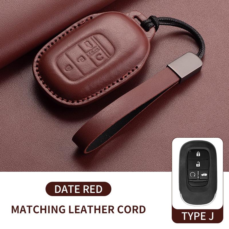 Leather Car Remote Key Case Cover for Honda Civic 11th 2022 for Honda Civic Accord HR-V CR-V CRV 2022 2023 Protector Holder Fob