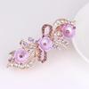 Women Fashion Creative Gifts Colorful Flowers Gentle Pearl Flower Hairpin Hair Accessories Rhinestone Hairpin Headdress Gift