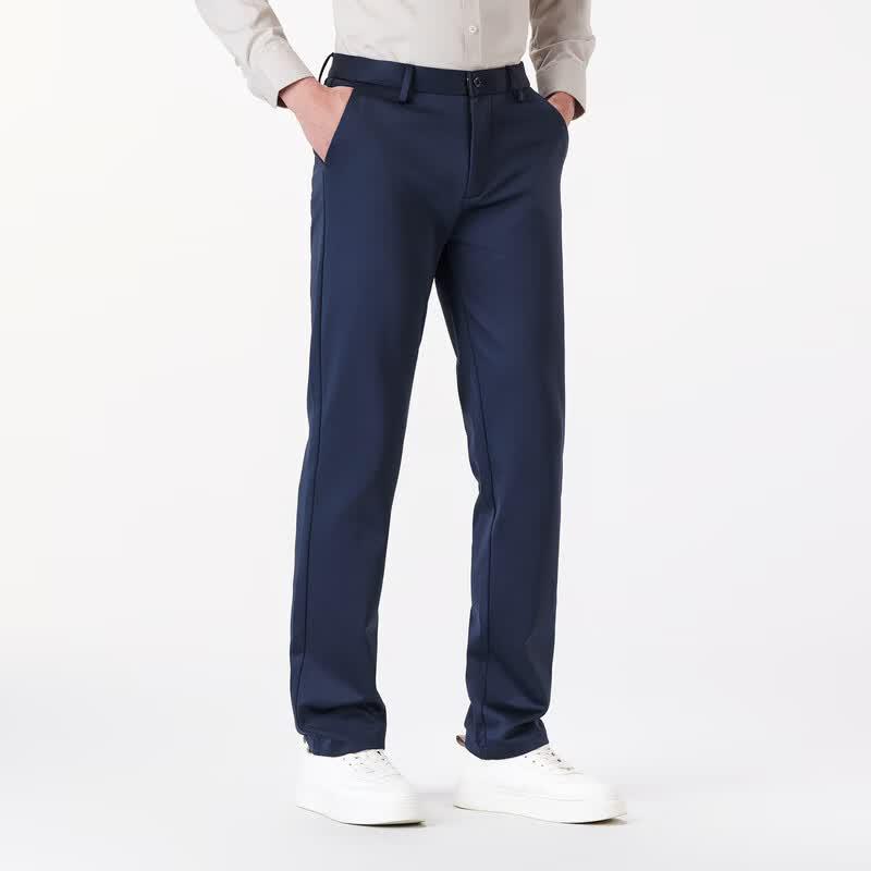 LangSha Men's Lightweight Straight-Leg Casual Business Trousers