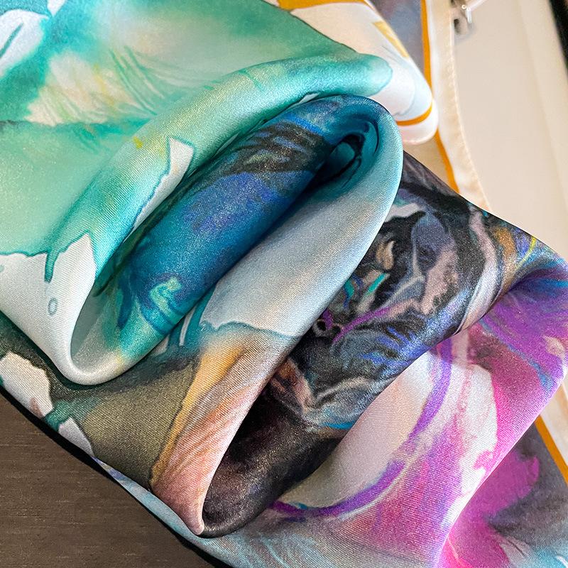 Scarf 100% Silk Bandana Women Square Scarves Wrap Kerchief Mulberry Spring High Quality Headband Hijab Shawls Foulard Head