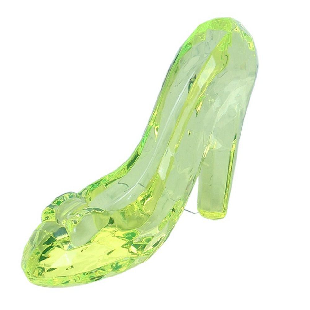 

Детское украшение на каблуки из акрила, изысканные настольные туфли со стразами, игрушка для девочки зелёный