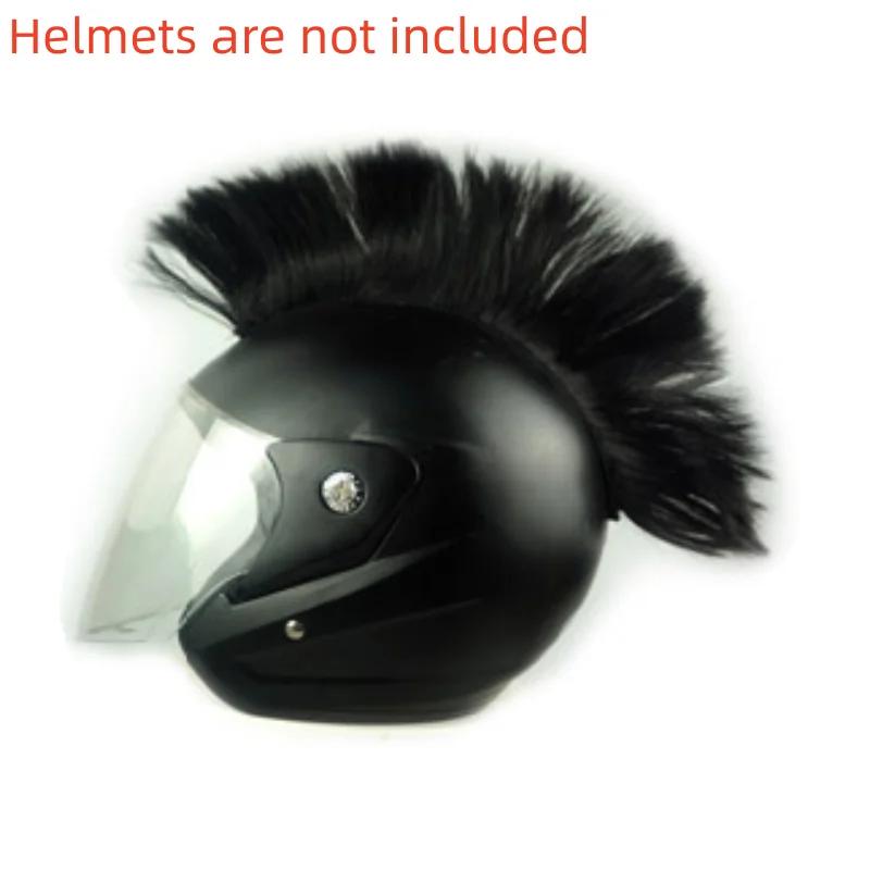 Moto Helmet Wig Cuttable Helmet Decorations Wigs Cockscomb Motocross Full Face Off Road Helmet Decoration Hair Sticker Paste