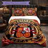 Spain football Pattern 3 Pieces Bedding Set Soft Microfiber Duvet Cover with Pillow Cases for Bedroom