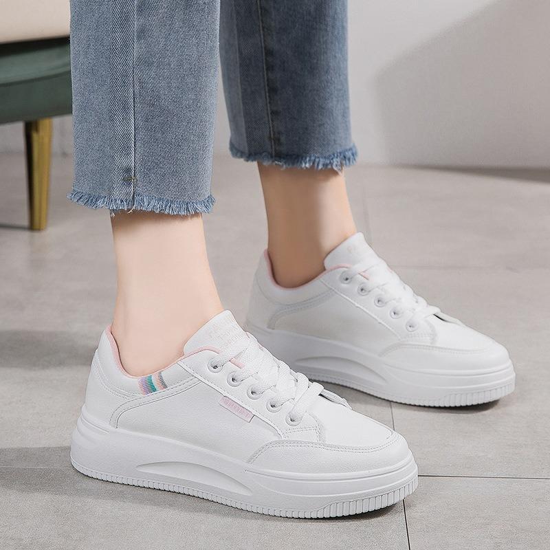 Little White Shoes Women's New Spring and Autumn Versatile Breathable Non-slip Board Shoes Platform Sports Casual Shoes Student White Shoes