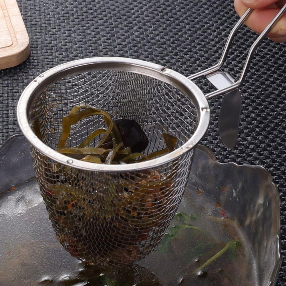 New 1Pcs Tableware Mesh Strainer Spoon Cooking Utensils Long Handle Hot Pot Strainer Stainless Steel Korean Noodles Scoop