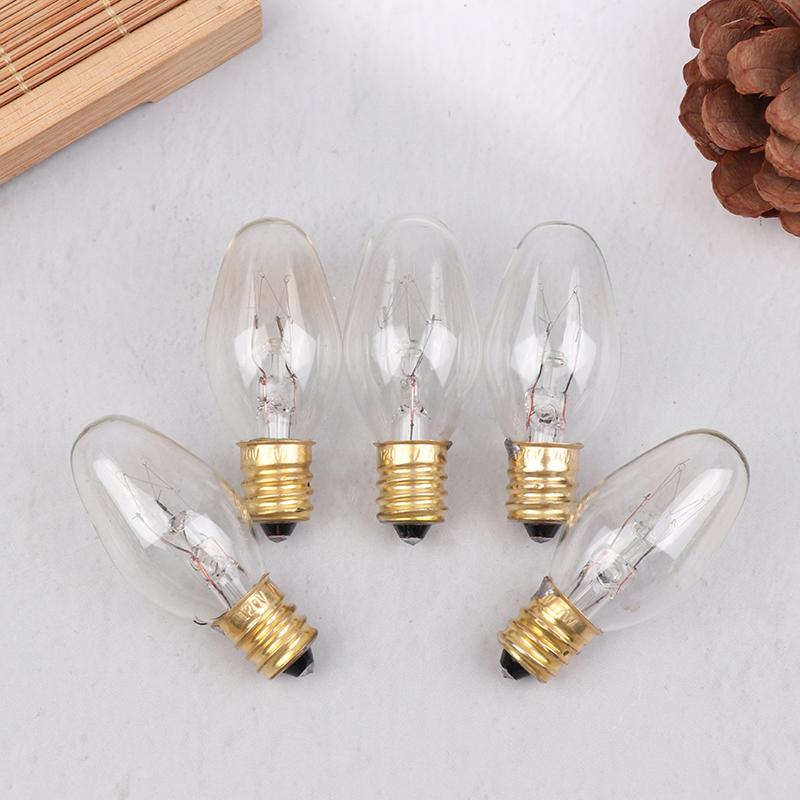 10Pcs E12 120V 7W Transparent Warm Yellow Color Tungsten Lamp Light Bulb For Decoration Salt Rangehood Refrigerator Lamp