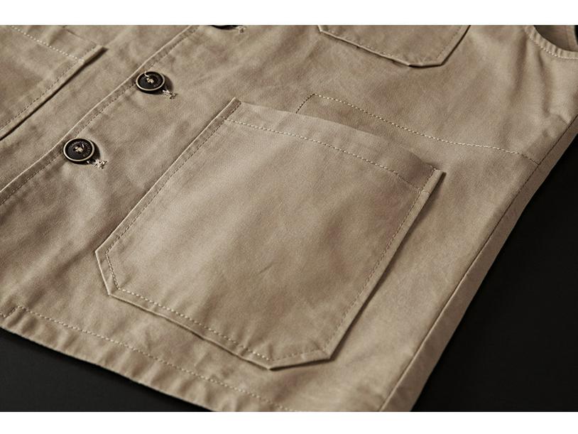 Men's Plus Size Cotton V-Neck Fishing Vest – Middle-Aged & Elderly Casual Sleeveless Jacket