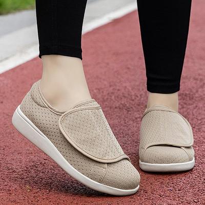 Damskie oddychające lekkie buty do chodzenia o szerokim kroju - antypoślizgowa miękka podeszwa dla starszych mam i babć