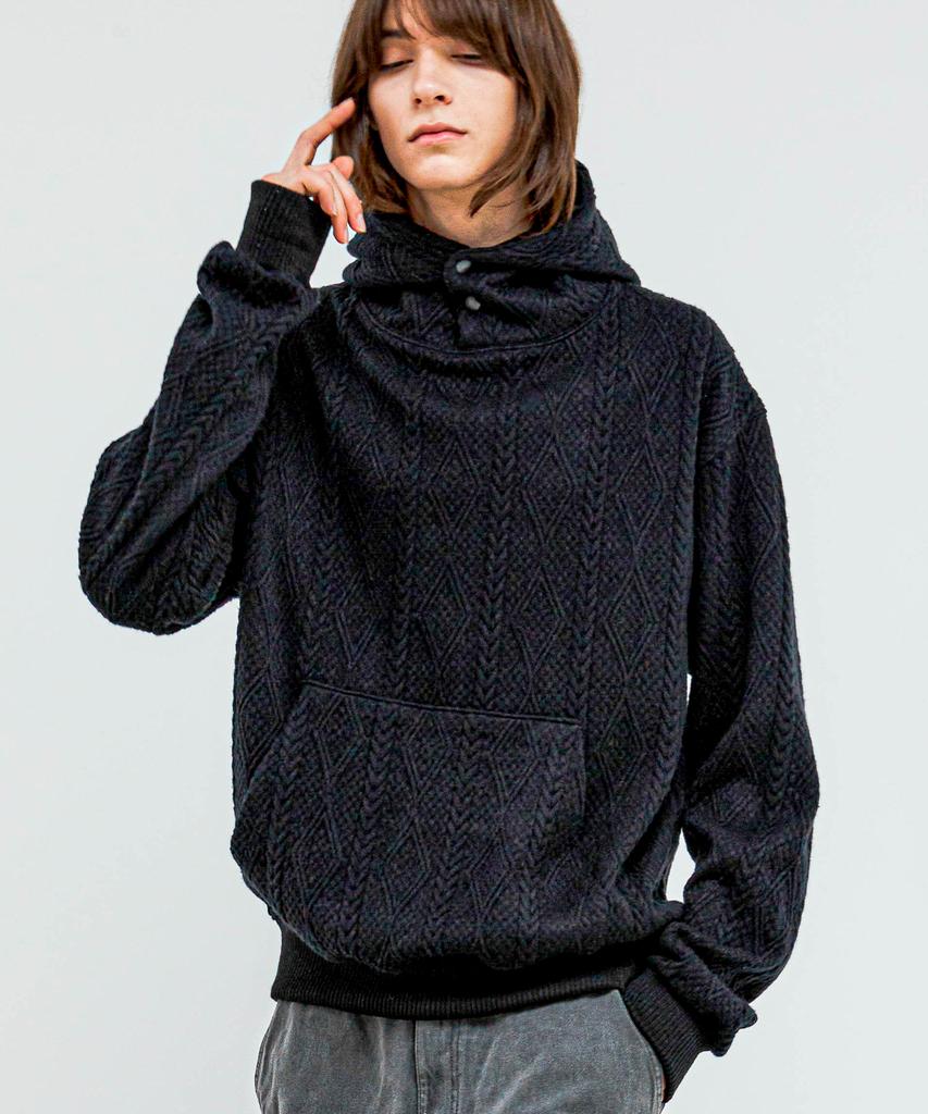 Fisherman Snap Hoodie_Black