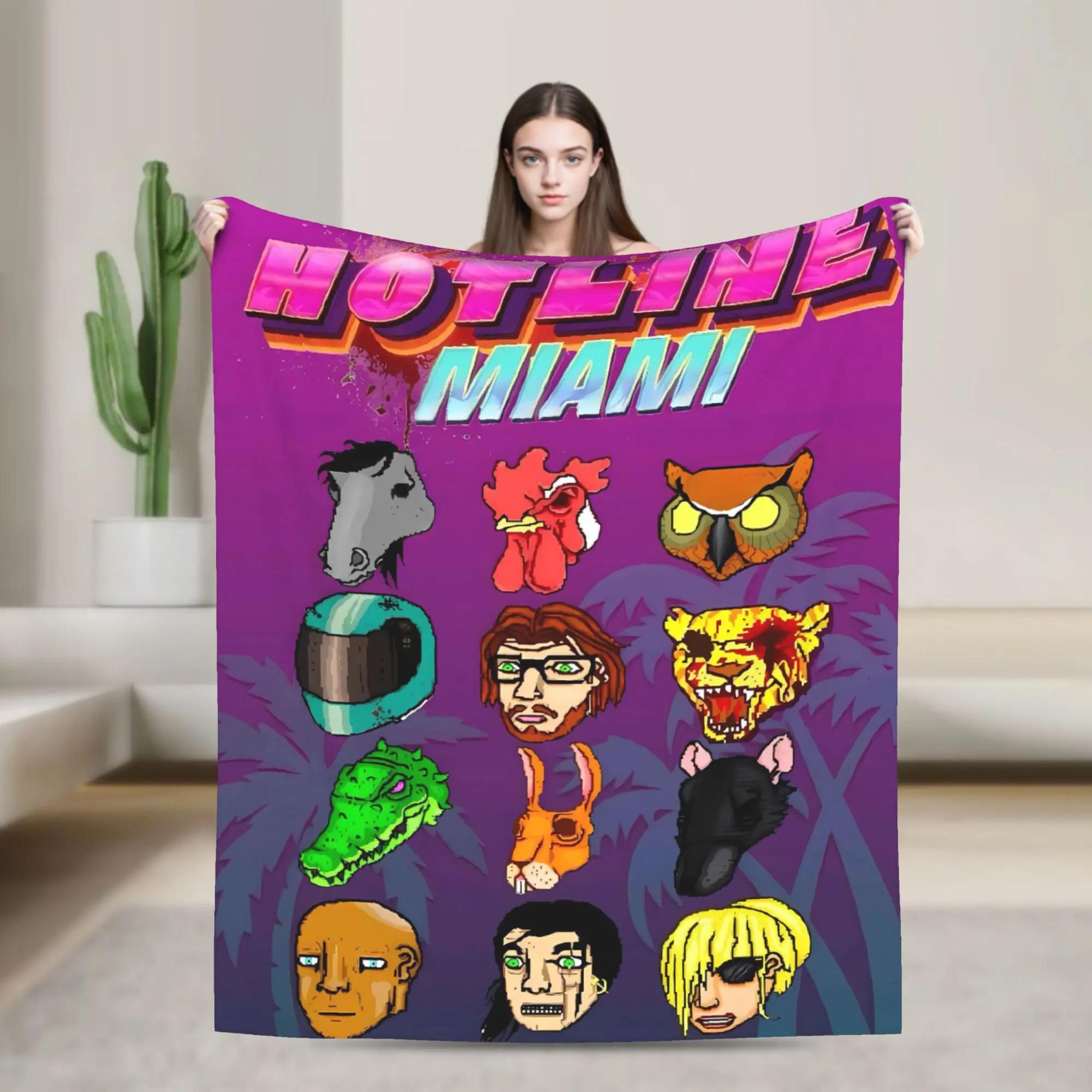Hotline Miami Game Themed Soft Fleece Throw Blanket for Winter Couch Bed Sofa Decorative Blanket 100x150cm