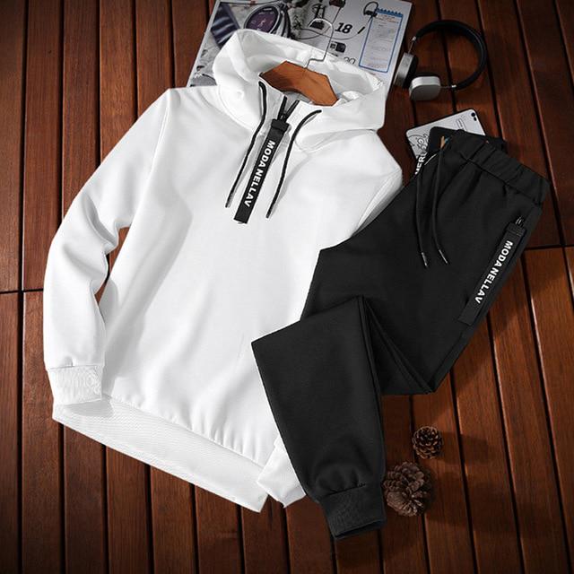 Men Tracksuit Spring Autumn Hoodies+Pant Sporting Two Piece Set Sweatshirt Sportswear Men Clothing