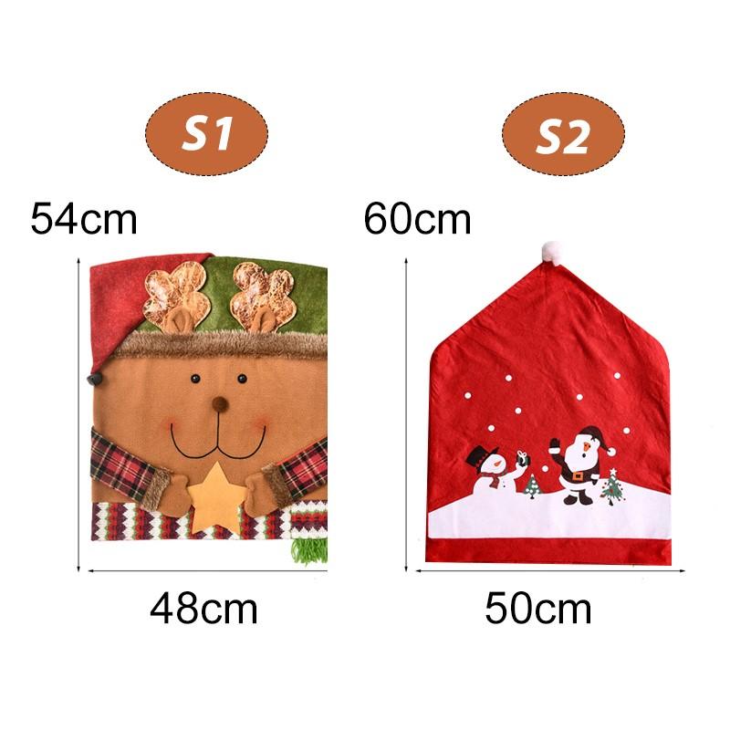 1 Pcs Christmas Decoration 2023 Christmas Chair Cover Santa Claus Snowman Chair Sleeve Festival Home Decor Ornament