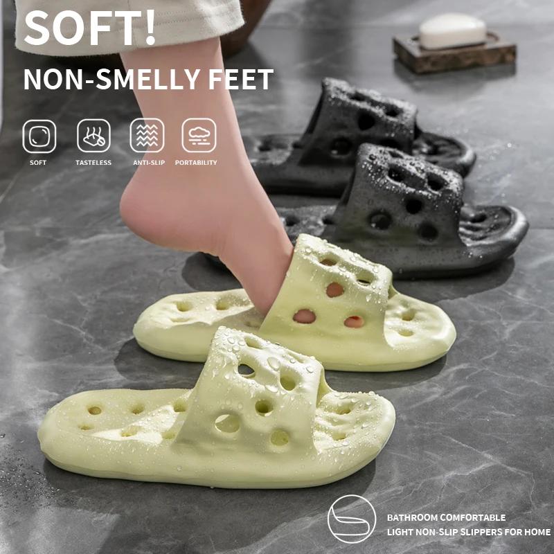 Fashion Women's Quick-dry Bathroom Slippers For Home Use Summer Couple Slippers EVA Light Soft Men's Hotel Indoor Shoes