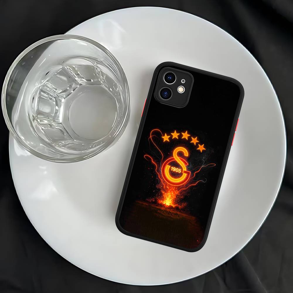 Fotbalový tým Galatasaray Pro Silikonový matný kryt na telefon Pro iPhone 16 Pro Max 15 14 13 12 11 X XS MAX