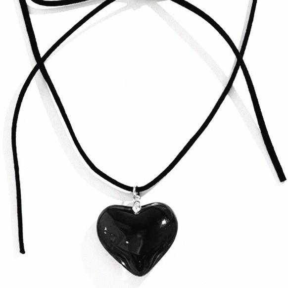 Heart Pendant Necklace With Leather Chain For Women Fashion Accessory