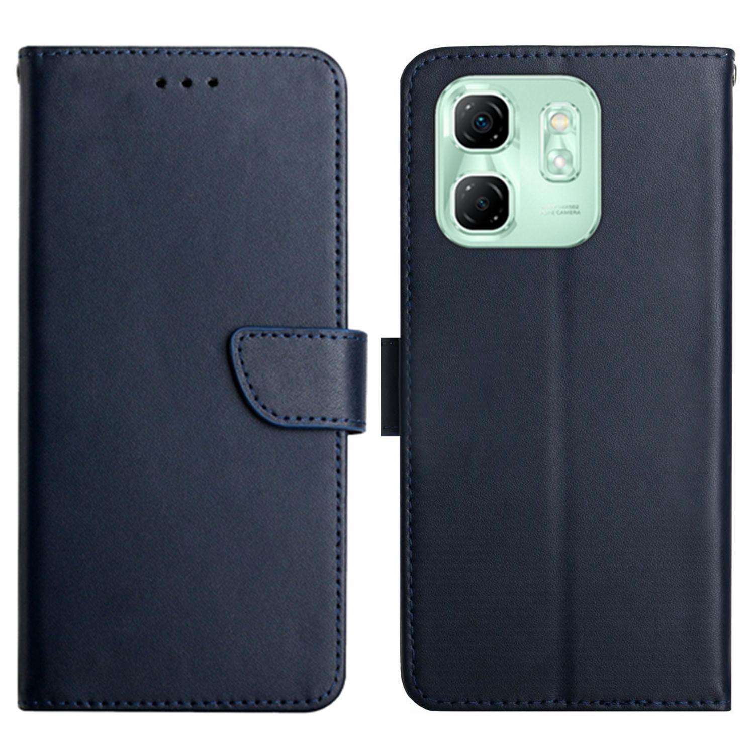 

Phone Case For Infinix Hot 50i 4G X6531/Smart 9 HD 4G/Smart 9 4G Genuine Cow Leather Cover Nappa Texture Blue