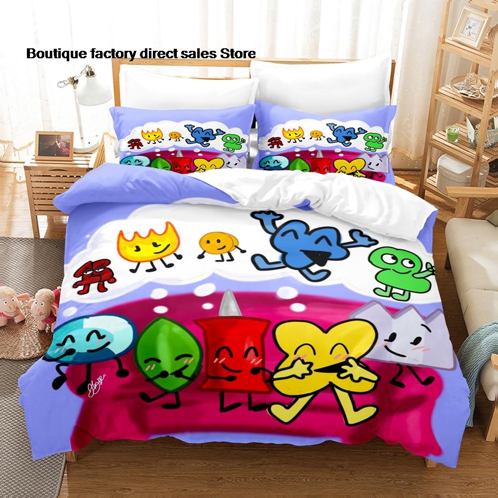 3 Stück Battle for Dream Island Druck Bettbezug Alle Größen für Fans Schlafzimmer BFDI W.O.A.H. Bündel Bettwäsche-Set