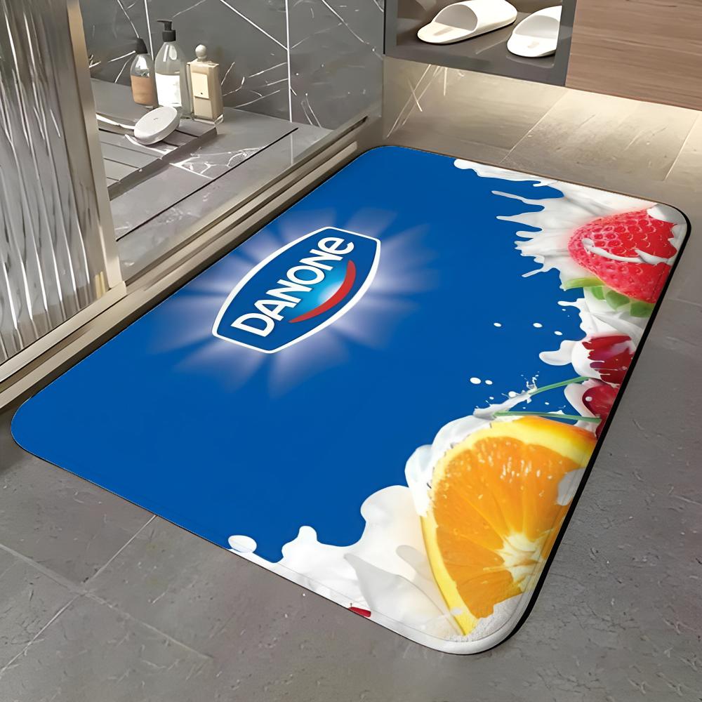 Food & Beverage - D-Danone Floor Mat Soft Flannel Entrance Door Mat Non Slip Absorbent Bathroom Bedroom Floor Rug
