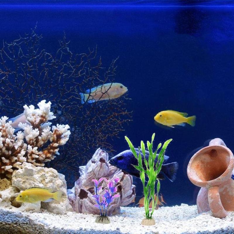 14pack Artificial Landscaping Plant Fish Tanks Decoration Natural Unique Plant for Home or Office Use